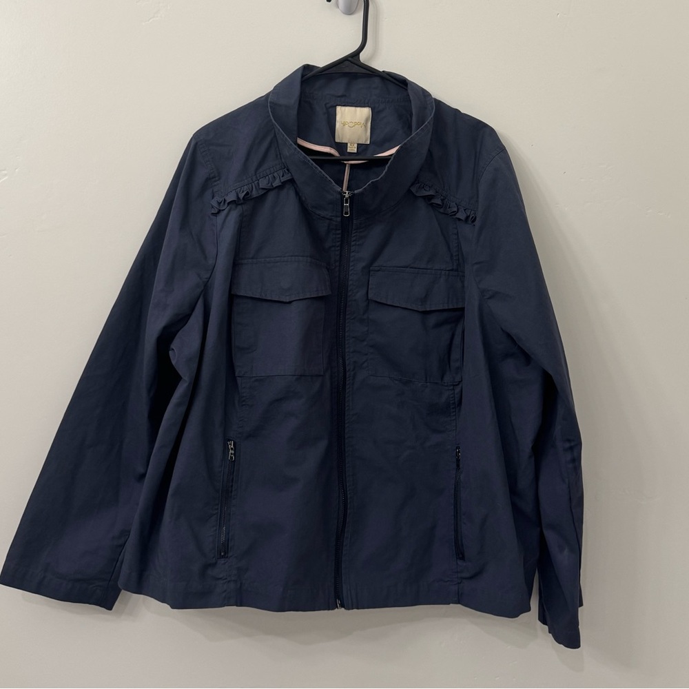 ModCloth Blue Utility Jacket Ruffled Size 4x